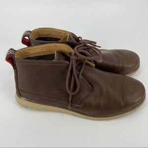 Ugg brown leather lace up ankle shoes